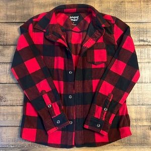 Boys Jumping Beans Plaid Fleece Button Up SZ 7